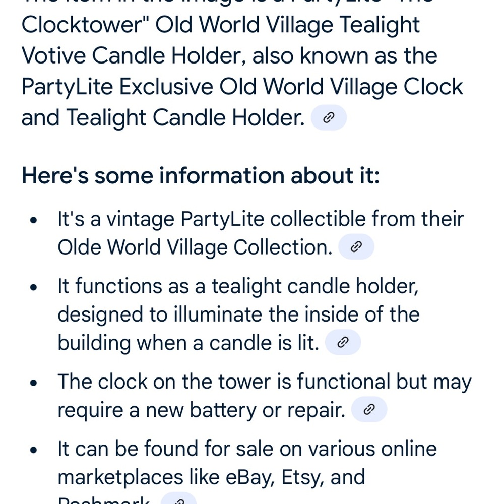 PartyLite Multicolor Clock Tower Candle Holder - Picture 2 of 10